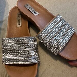 Steve Madden Silver Crystal Sandals